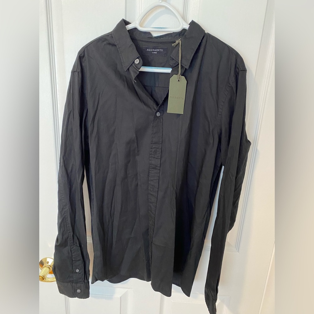 NWT all saints slim fit black shirt